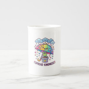 Caneca De Porcelana Lindo Guarda-Chuva Kawaii Espalhe Bondade Planta F