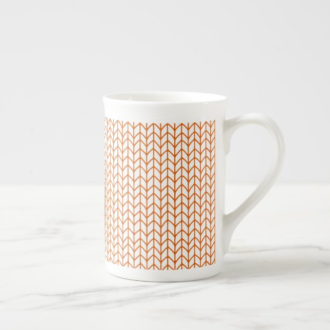 Caneca De Porcelana LINE Dourada KNIT Bone China Mug (Direita)