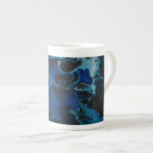 Caneca De Porcelana Líquido psicodélico azul escuro