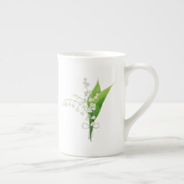 Caneca De Porcelana Lírio do Vale Flor de Nascimento de Maio