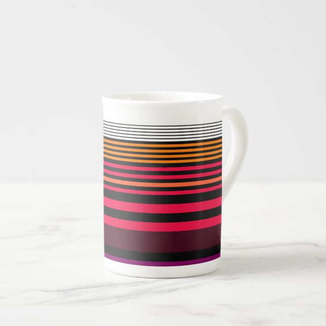 Caneca De Porcelana listras (Frente Esquerda)
