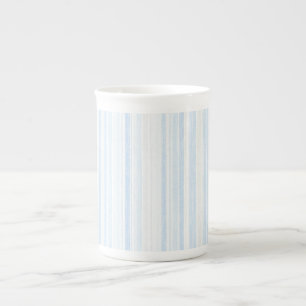 Caneca De Porcelana Listras Brancas Azul Bebê