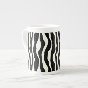 Caneca De Porcelana Listras da zebra - preto e branco