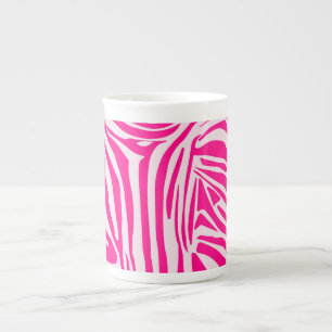 Caneca De Porcelana Listras de zebra rosa