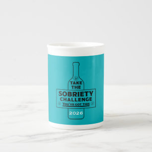 Caneca De Porcelana Livre de Álcool e Sóbrio