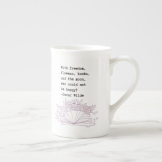 Caneca De Porcelana Livros e flores Oscar Wilde Coffee Mug
