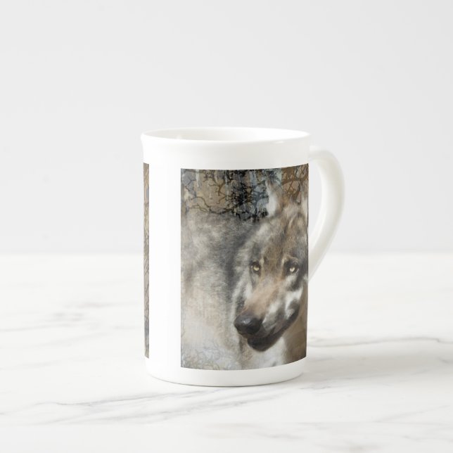 Caneca De Porcelana lobo (Frente Esquerda)