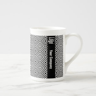 Caneca De Porcelana Logotipo da empresa de promoção, nome Padrão preto