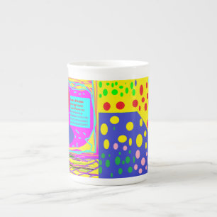 Caneca De Porcelana Logotipo misto de paz em design e cores claras