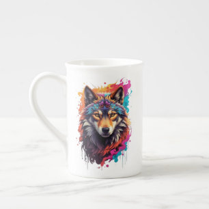 Caneca De Porcelana Logotipo Wolf Animal Design-87694