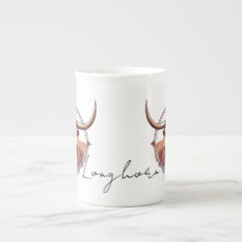 Caneca De Porcelana Longhorn Love Bone China Specialty Mug