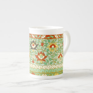 Caneca De Porcelana Lotus Flower Chinese Design Bone China Mug