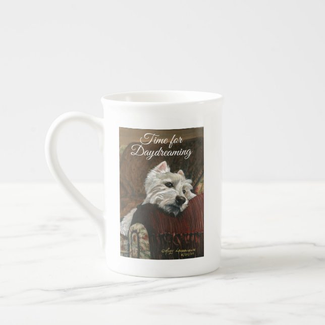 Caneca De Porcelana Lounging Westie em Sofa (Esquerda)