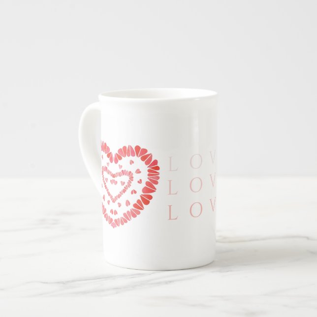 Caneca De Porcelana LOVE Bone China Mug (Frente Esquerda)