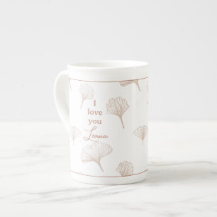 Caneca De Porcelana Love Leana Ginko Tree Folhas