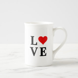 Caneca De Porcelana LOVE, Love Motif, Heart, baseado em texto, tipogra