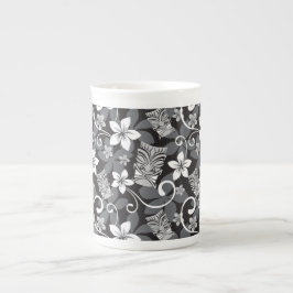 CANECA DE PORCELANA LUAU TIKI PATTERN (CHARCOAL)