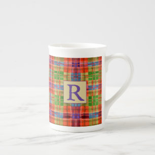 Caneca De Porcelana MAC RAE TARTAN Bone China Mug + Inicial