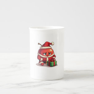 Caneca De Porcelana Maçã triste no natal