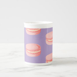 Caneca De Porcelana Macarons Rosa