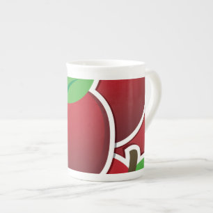 Caneca De Porcelana Maçãs vermelhas funerárias