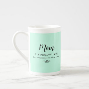 Caneca De Porcelana "Mãe, eu te perdoo" amante de gatos engraçado