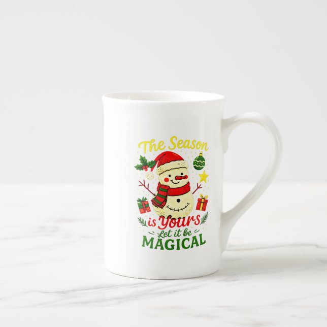 Caneca De Porcelana Magical Snowman Novelty Mug Unique Christmas Speci (Direita)