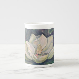 Caneca De Porcelana Magnólia de aço