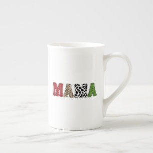 Caneca De Porcelana Mama Natal Xadrez Estampa Design
