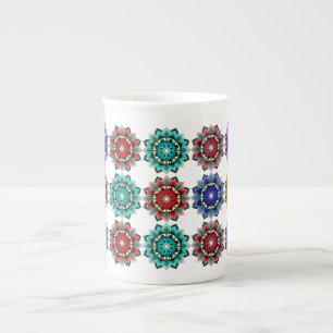 Caneca De Porcelana Mandala em várias cores