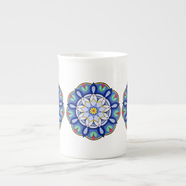 Caneca De Porcelana Mandala Padrão 01 (Frente)