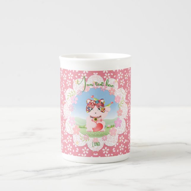 Caneca De Porcelana Maneki Neko Lucky Luna (Frente)