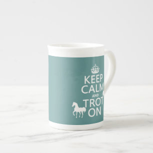 Caneca De Porcelana Mantenha a calma e trote sobre - cavalos - todas