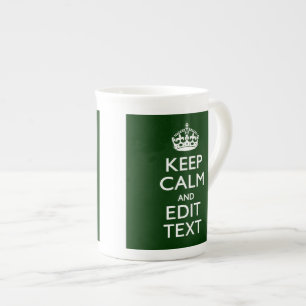 Caneca De Porcelana Mantenha-Se Calmo E Mantenha O Seu Texto Verde