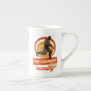 Caneca De Porcelana Mantenha-Se Legendário, Continue Correndo Engraçad