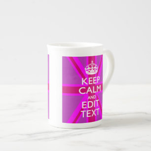 Caneca De Porcelana Mantenha seu texto tranquilo na tomada rosa