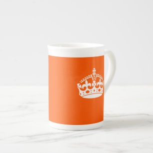 Caneca De Porcelana MANTER CALM CROWN em laranja Personalize-o