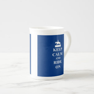 Caneca De Porcelana Manter calma e andar (azul)