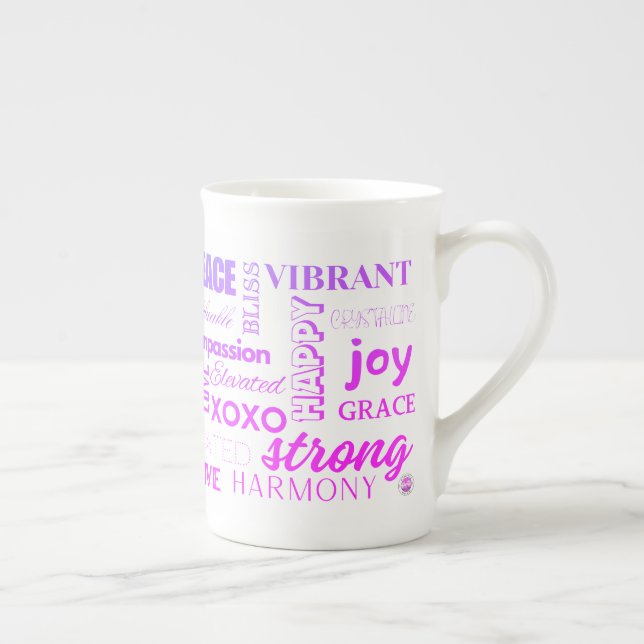Caneca De Porcelana Mantra I AM Inspirational High Vibe Words (Direita)