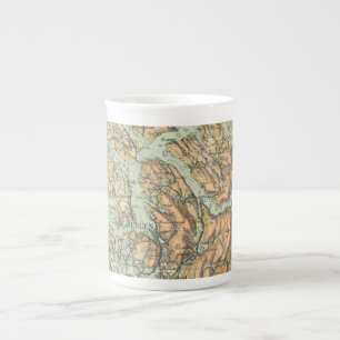 Caneca De Porcelana Mapas da Noruega - Série Bergen 1925