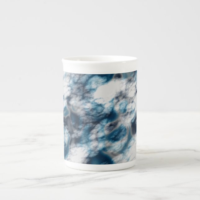Caneca De Porcelana Marble Azul (Frente)