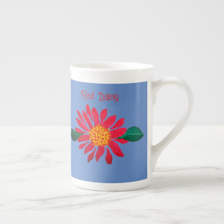 Caneca De Porcelana Margarida Vermelha