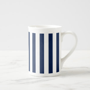 Caneca De Porcelana Marinhos Ósseos da China e Stripes Brancas