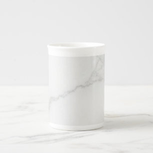 Caneca De Porcelana Mármore Branco