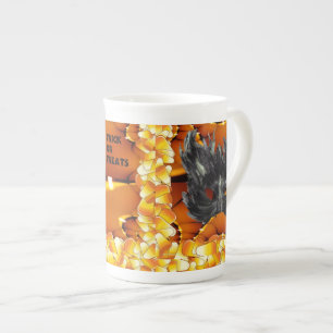 Caneca De Porcelana Máscara assustadora de Halloween preto