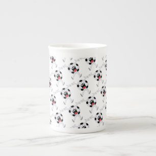 Caneca De Porcelana Mascote Bola de Futebol Sorridente
