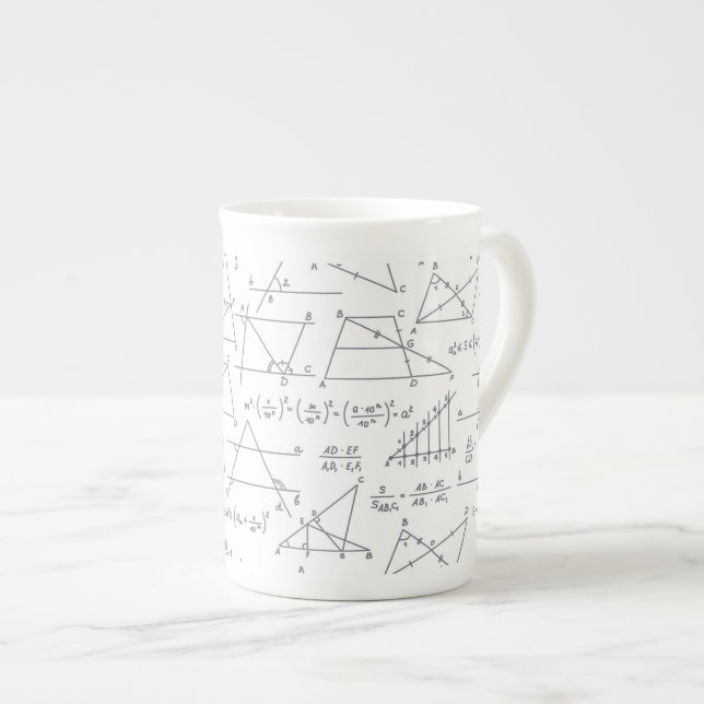Caneca De Porcelana Math Hand Written Calculations Illustrations (Frente Esquerda)