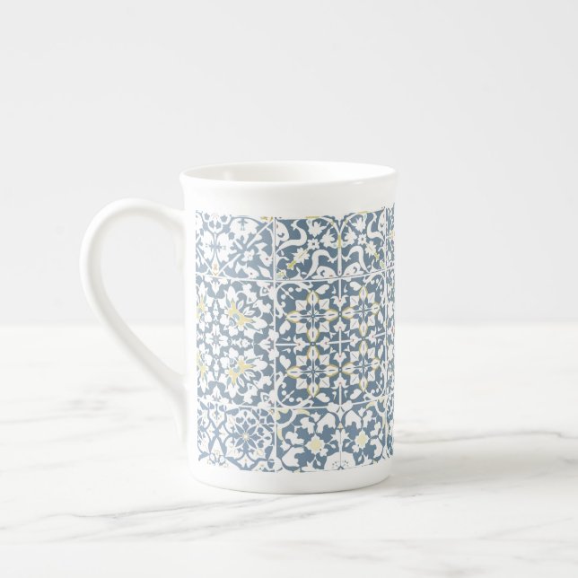 Caneca De Porcelana Mediterranean Tiles, Moroccan, Majolica, Azulejo (Esquerda)