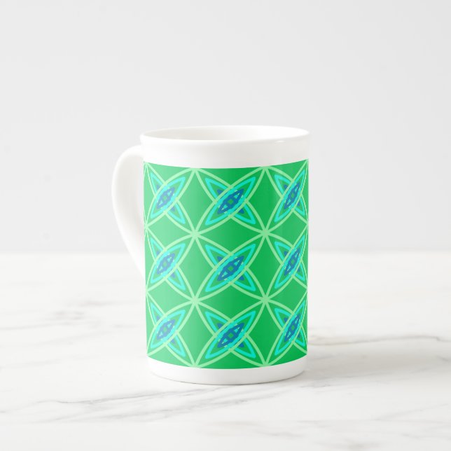 Caneca De Porcelana Meio século Atômica moderno - Jade Green (Frente Esquerda)