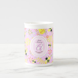 Caneca De Porcelana Mel Bee Rosa